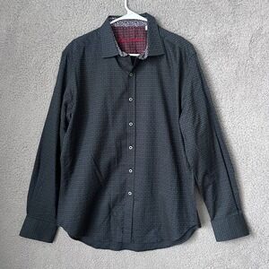 Robert Graham Shirt Mens Large Gray Classic Fit Button Up Long Sleeve Flip Cuff‎